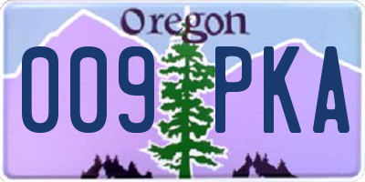 OR license plate 009PKA