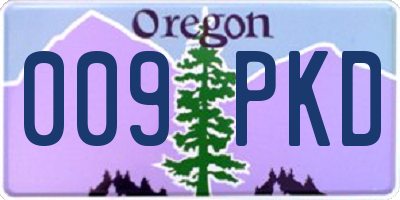OR license plate 009PKD