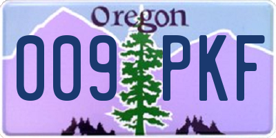 OR license plate 009PKF