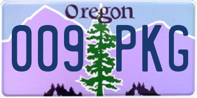OR license plate 009PKG