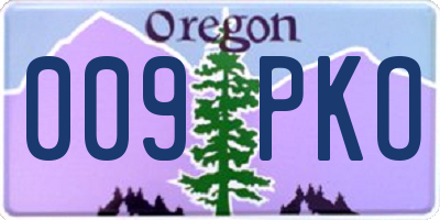 OR license plate 009PKO
