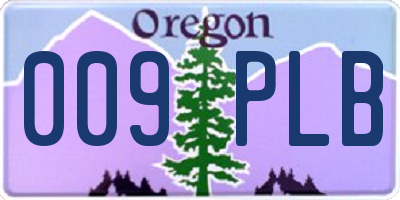 OR license plate 009PLB