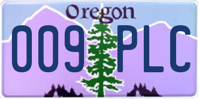 OR license plate 009PLC