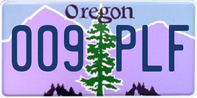 OR license plate 009PLF