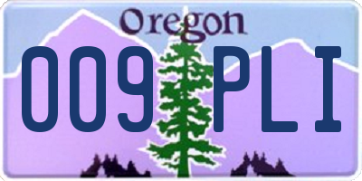 OR license plate 009PLI