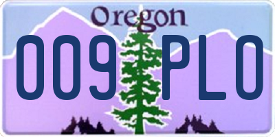 OR license plate 009PLO