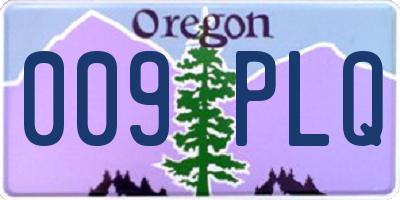 OR license plate 009PLQ