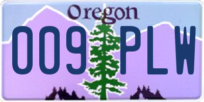 OR license plate 009PLW