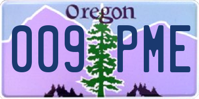 OR license plate 009PME