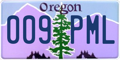 OR license plate 009PML