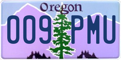 OR license plate 009PMU