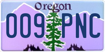 OR license plate 009PNC