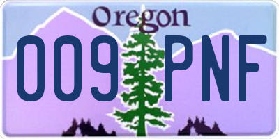 OR license plate 009PNF