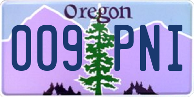 OR license plate 009PNI