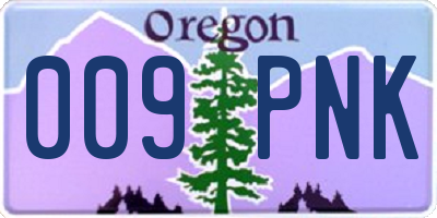 OR license plate 009PNK