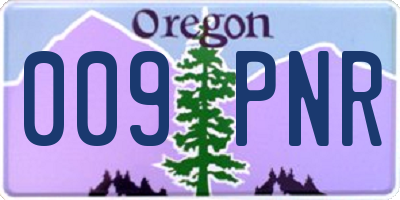 OR license plate 009PNR