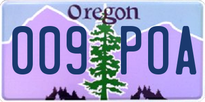 OR license plate 009POA