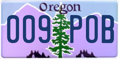 OR license plate 009POB