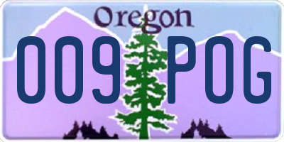 OR license plate 009POG