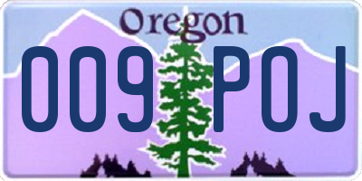 OR license plate 009POJ