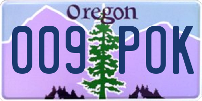 OR license plate 009POK