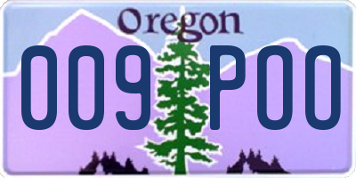 OR license plate 009POO
