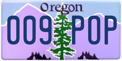 OR license plate 009POP