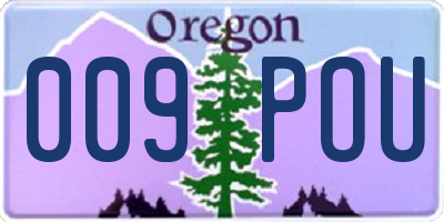 OR license plate 009POU