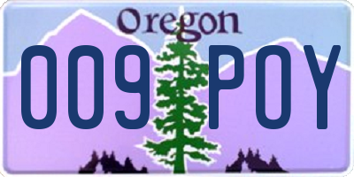 OR license plate 009POY