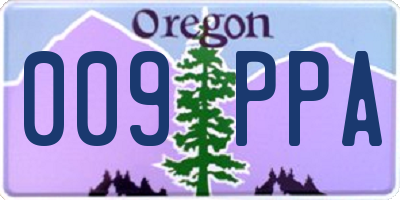 OR license plate 009PPA