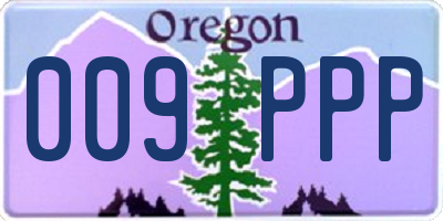 OR license plate 009PPP