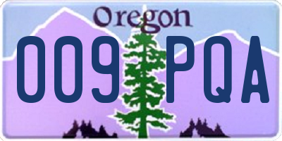 OR license plate 009PQA