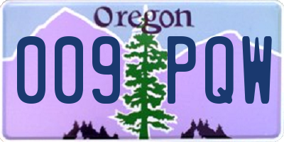 OR license plate 009PQW