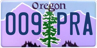 OR license plate 009PRA