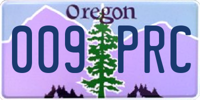 OR license plate 009PRC