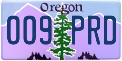 OR license plate 009PRD
