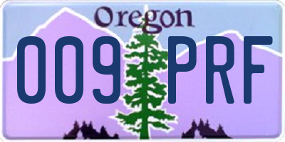 OR license plate 009PRF
