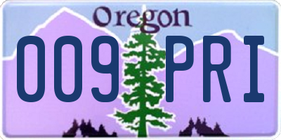 OR license plate 009PRI