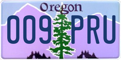 OR license plate 009PRU