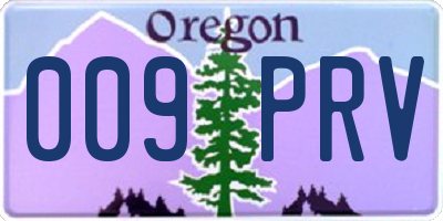 OR license plate 009PRV