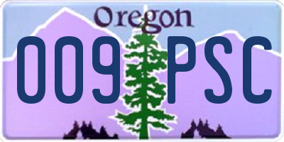 OR license plate 009PSC
