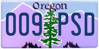 OR license plate 009PSD