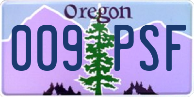 OR license plate 009PSF