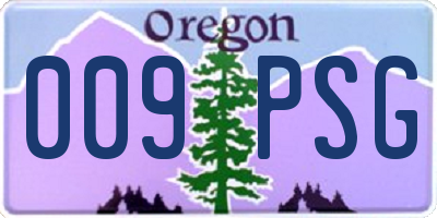 OR license plate 009PSG
