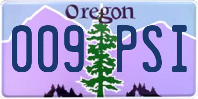 OR license plate 009PSI