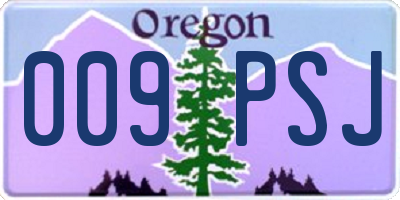 OR license plate 009PSJ