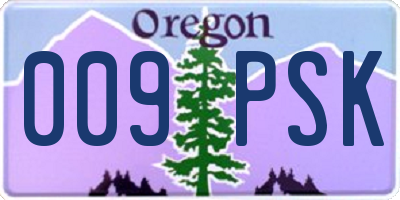 OR license plate 009PSK