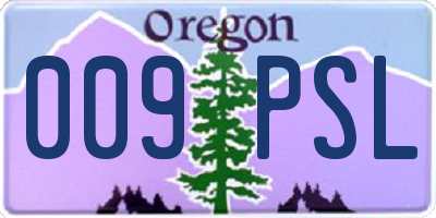 OR license plate 009PSL