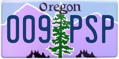 OR license plate 009PSP