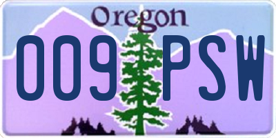 OR license plate 009PSW
